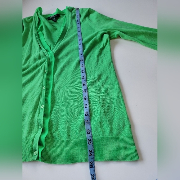 Lauren Ralph Lauren Linen Blend Women's Cardigan in Green Size M - Picture 3 of 7
